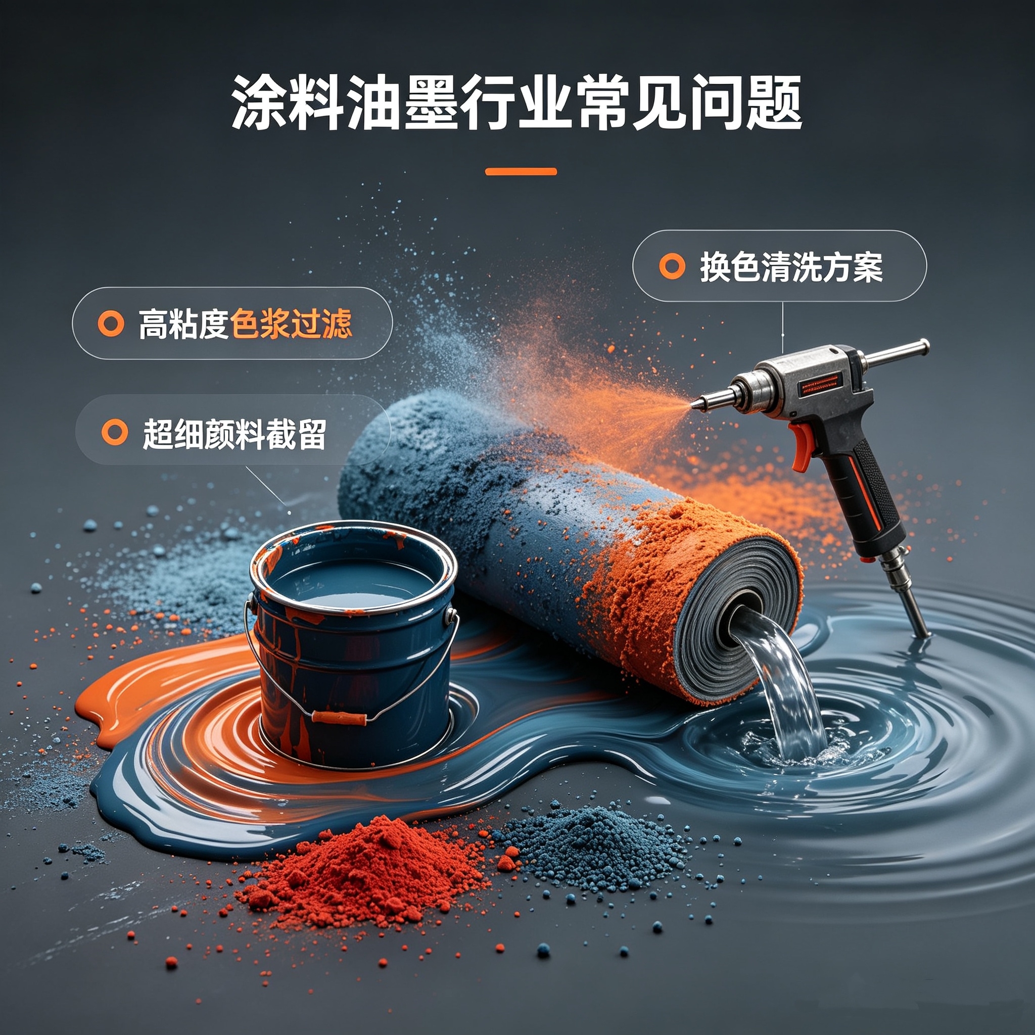 涂料油墨行业烛式过滤器常见问题：高粘度色浆、超细颜料与换色清洗