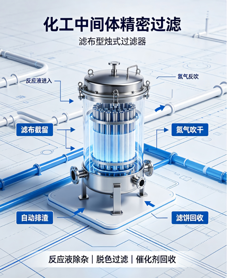 烛式过滤器在化工中间体生产进程中的典型应用